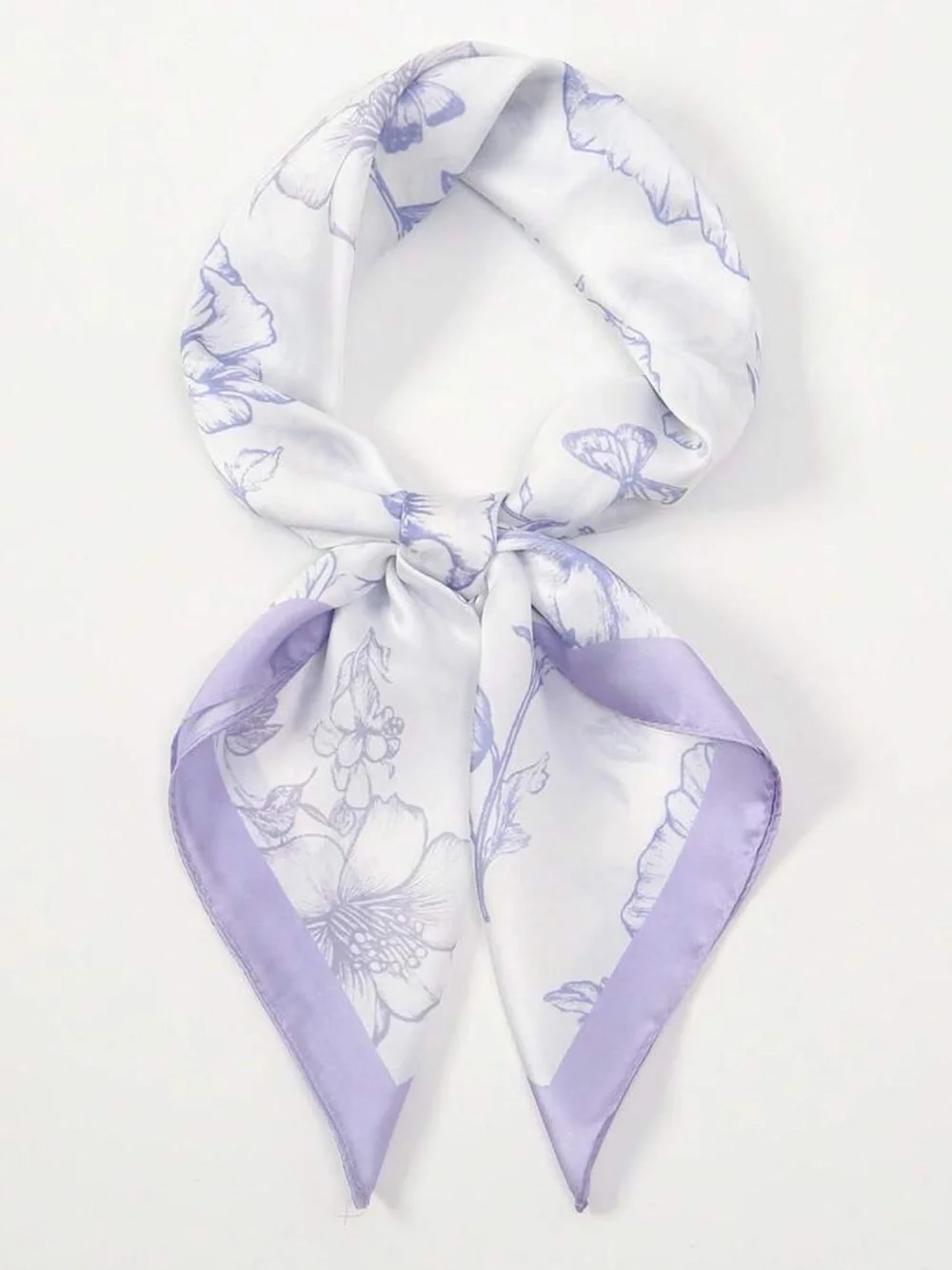 lavender Floral Scarf S160